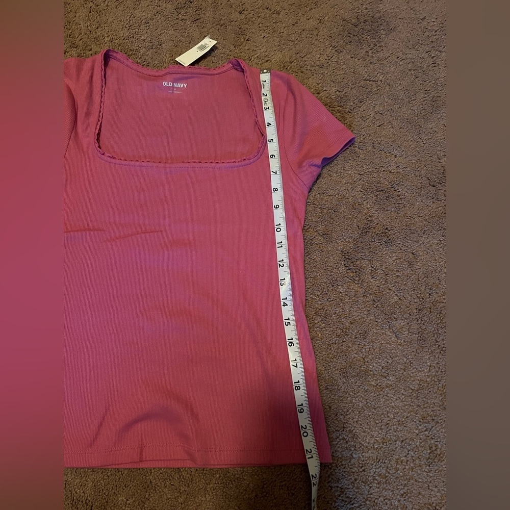 NWT Old Navy Lace Trim Rib Knit Top - Picture 8 of 8